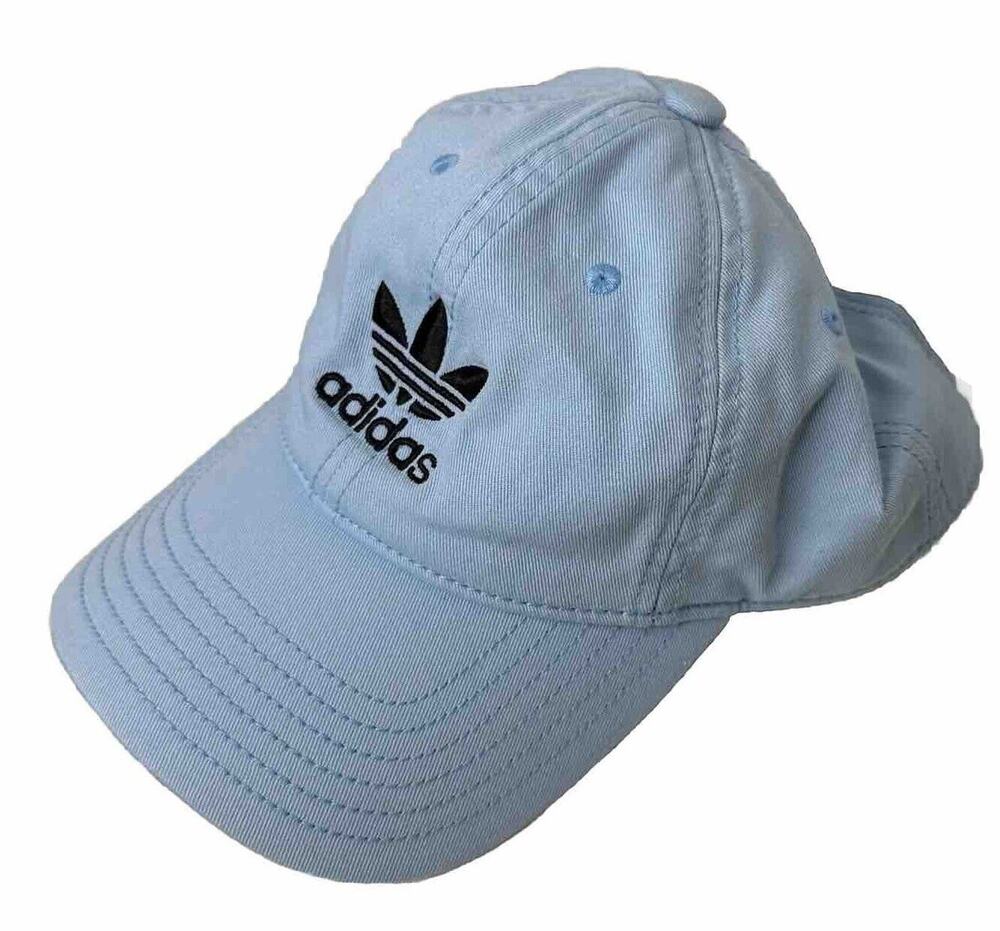 Adidas Pale Baby Blue with Black Adidas Logo Womens Baseball Hat OS
